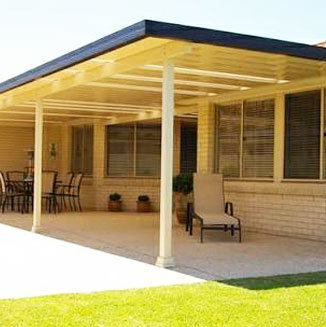 timber lining patio